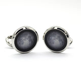 Vintage moon wedding cufflinks with a short button closure